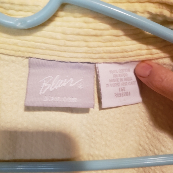 Blair Shacket Pale Yellow Corduroy Long Sleeve Button Down Shirt Size Large - Picture 6 of 6